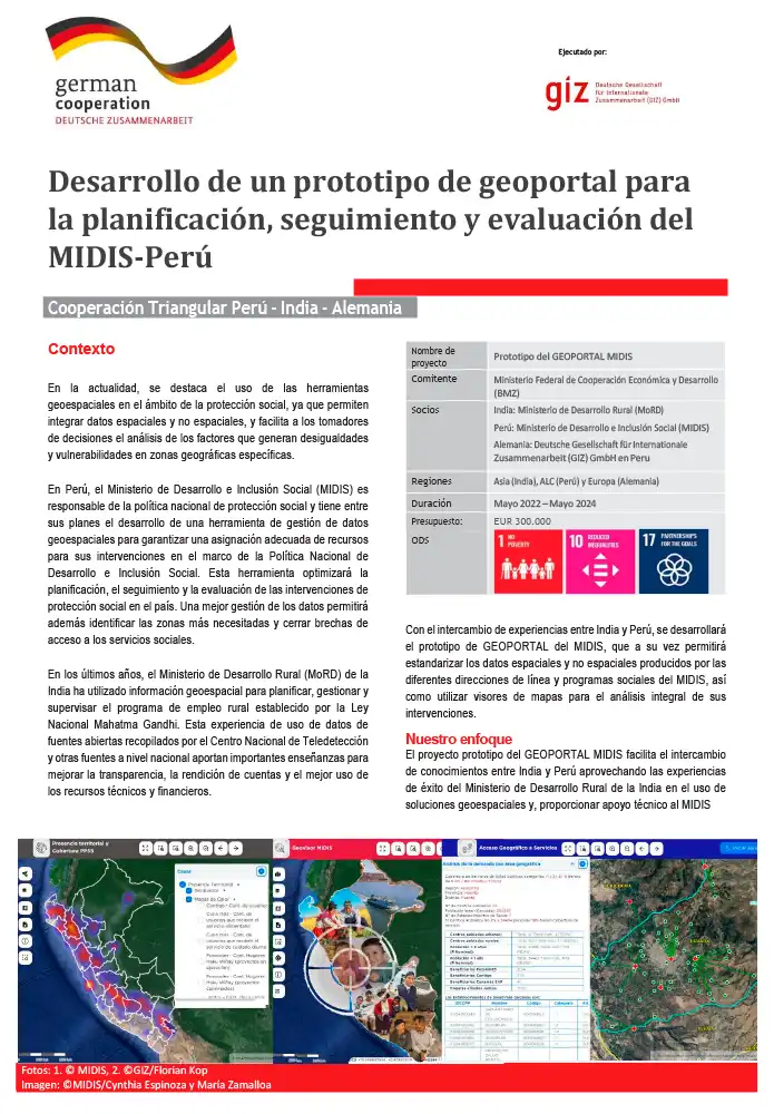 Desarrollo de un prototipo de geoportal para la planificación, seguimiento y evaluación del MIDIS-Perú