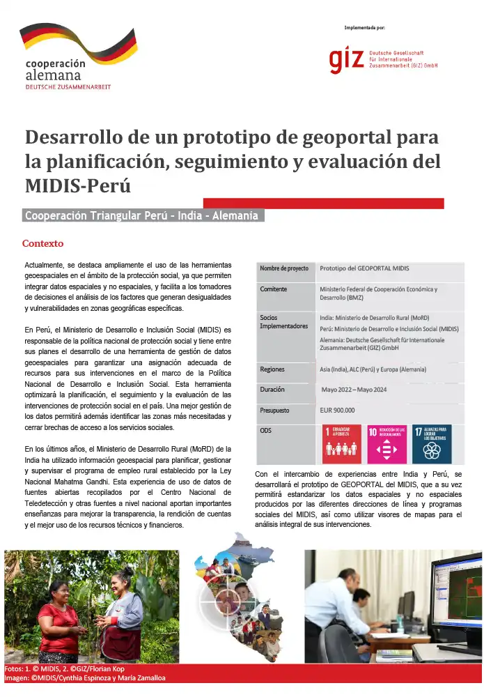 Desarrollo de un prototipo de geoportal para la planificación, seguimiento y evaluación del MIDIS-Perú